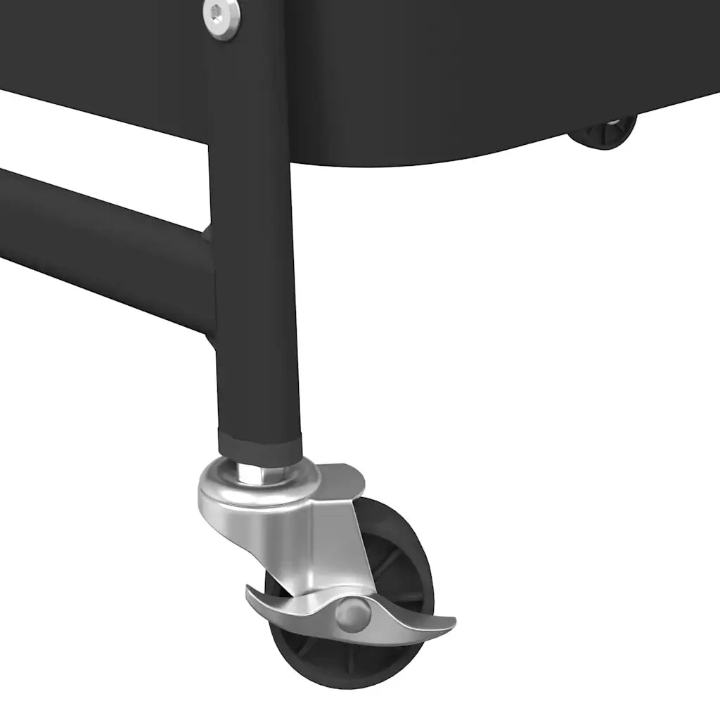Carrello Portaoggetti a 3 Ripiani Nero 42x41,5x77 cm in Acciaio 4012381