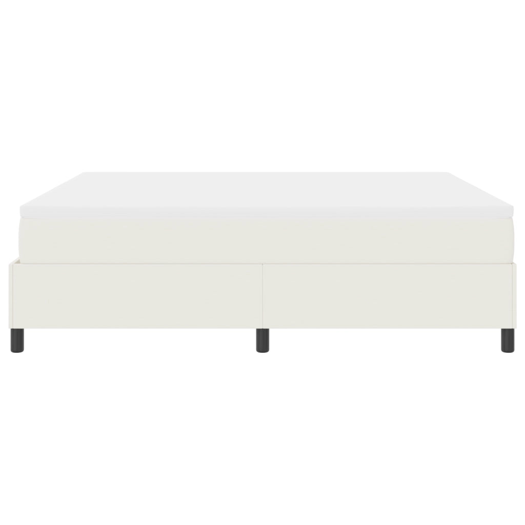Letto con Rete a Molle con Materasso Crema Super King Tessuto in Corduroy
