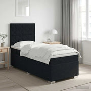 Letto box spring con materasso Nero 90 x 190 cm Tessuto 3453306