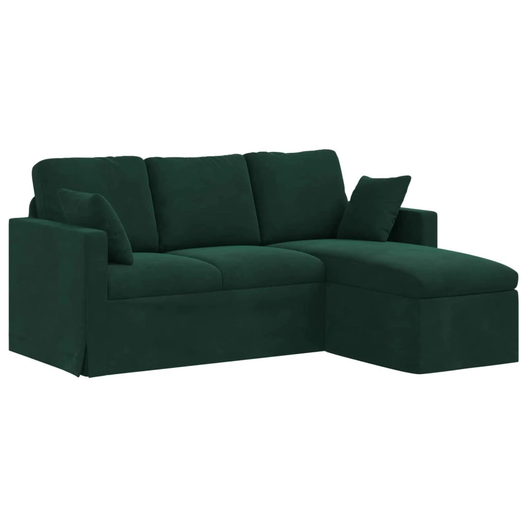 Divano Verde Scuro 198 x 134 x 80 cm Velluto