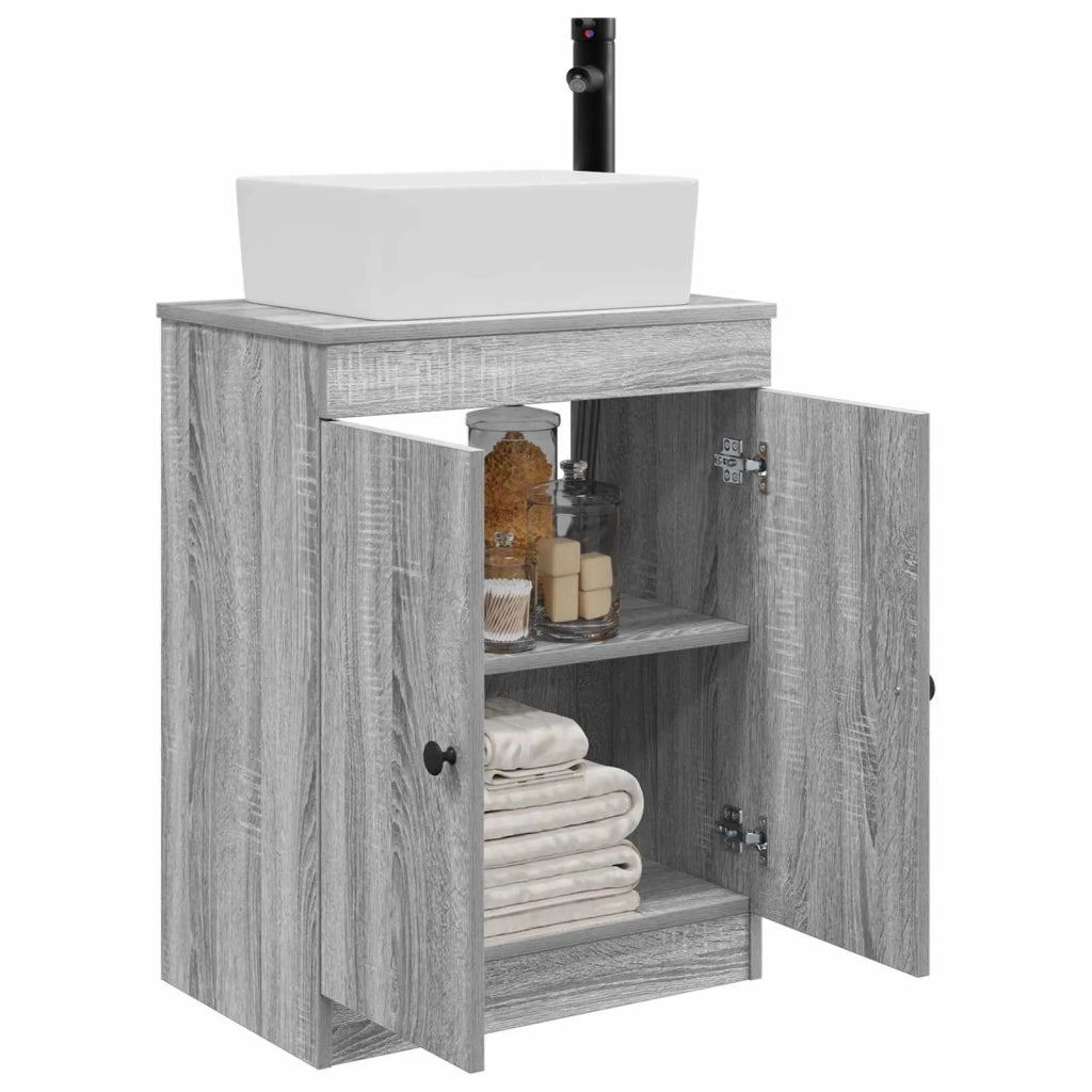 Mobile da bagno con lavabo Sonoma grigio 54 x 35 x 83 cm 890135