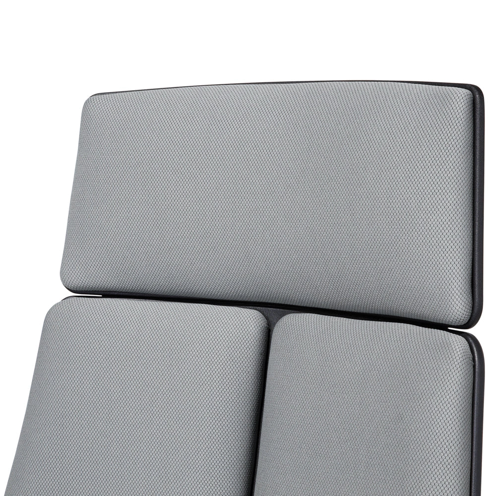 Sedia da Ufficio Scrivania Girevole in Tessuto Grigio e Nero Computer Sedile Regolabile Schienale Reclinabile