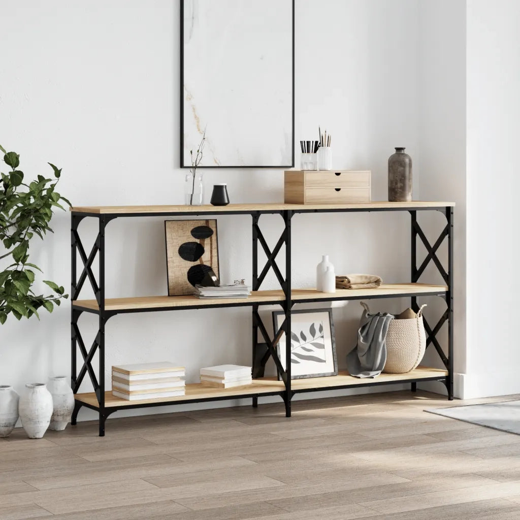 Tavolo Consolle | Tavolo d'Ingresso Rovere Sonoma 156x28x80,5 cm Legno Multistrato