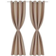 Tende Oscuranti Blackout Crema con Anelli di Metallo 135 x 245 cm 2 pz 130373