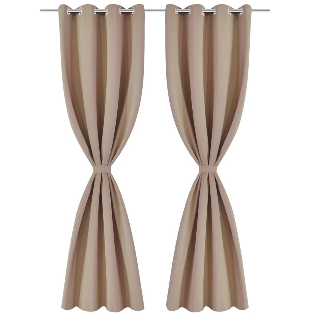 Tende Oscuranti Blackout Crema con Anelli di Metallo 135 x 245 cm 2 pz 130373