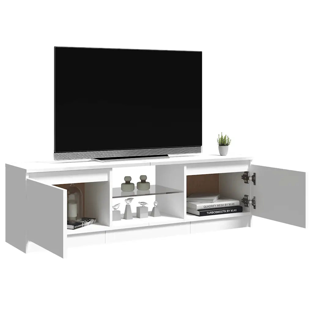 Mobile Porta TV con Luci LED Bianco Lucido 120x30x36 cm 804289