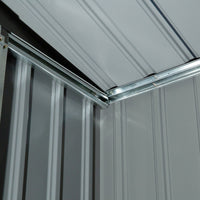 Casetta Box da Giardino 213x130x185 cm con Porte Scorrevoli in Acciaio Verde