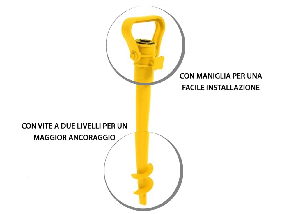 Trivella Picchetto Per Ombrellone Spiaggia Sicurezza Ancoraggio Sabbia Giarre