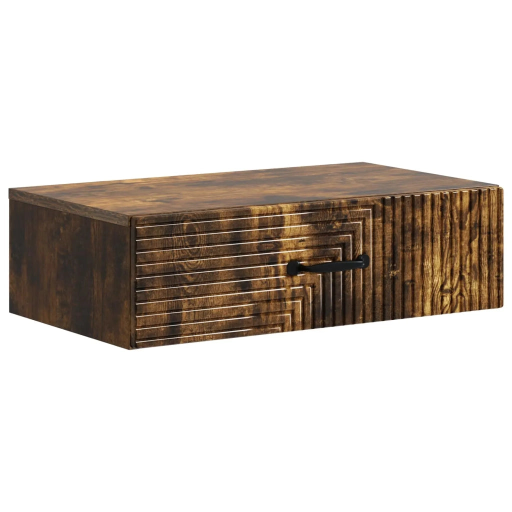 Tavolino da Parete Laterale Rovere Fumo 59 x 34,5 x 17 cm