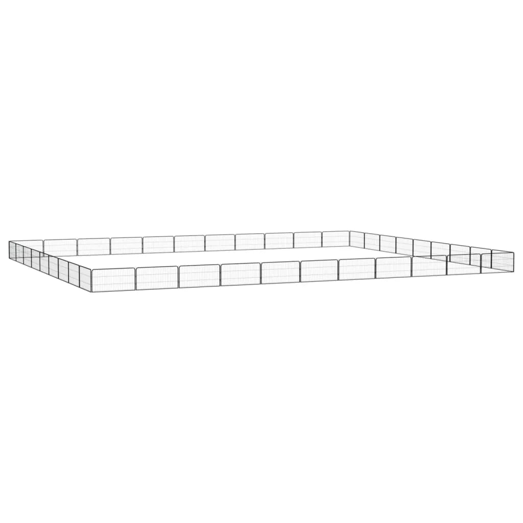Recinto per cani con 40 pannelli 100 x 50 cm acciaio verniciato a polvere nero 02_0043642