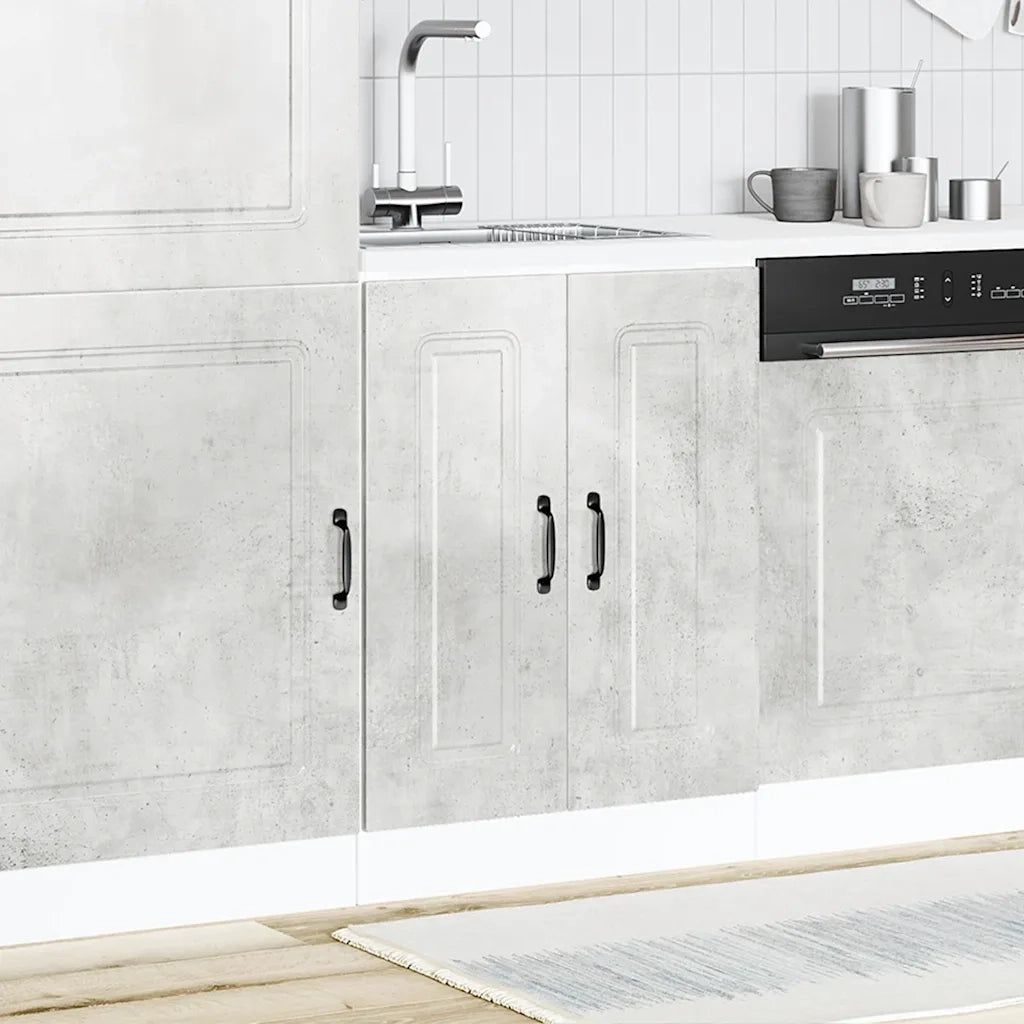 vidaXL Mobile base lavello Kalmar Grigio Cemento 60x46x81,5 cm