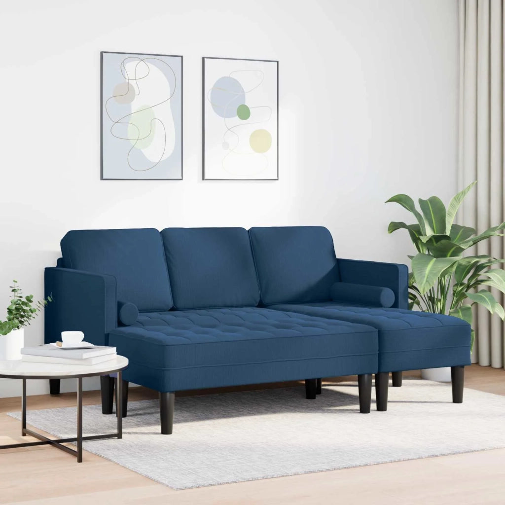 Set di divani con cuscino 2 pcs Blu Poliestere 3329259