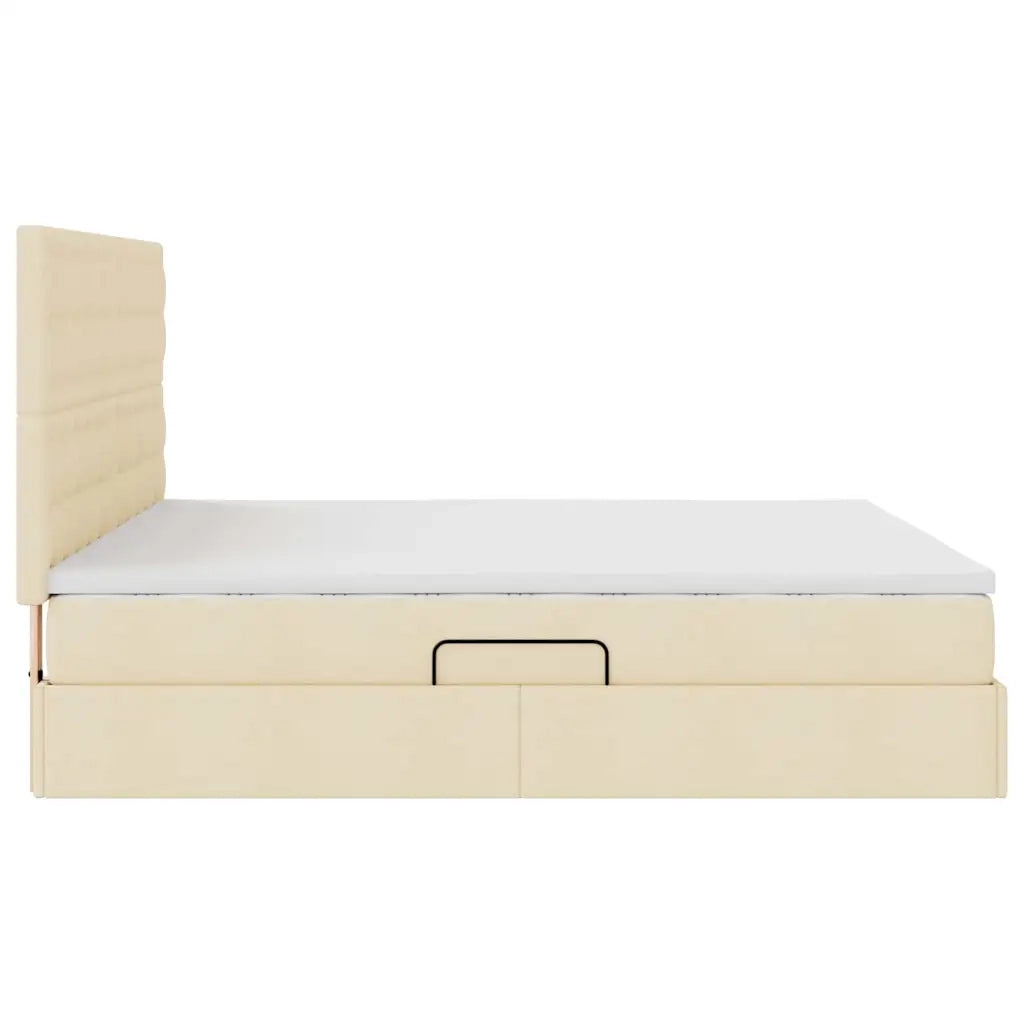 Letto con contenitore e materasso Crema 180 x 200 cm Poliestere 3371926