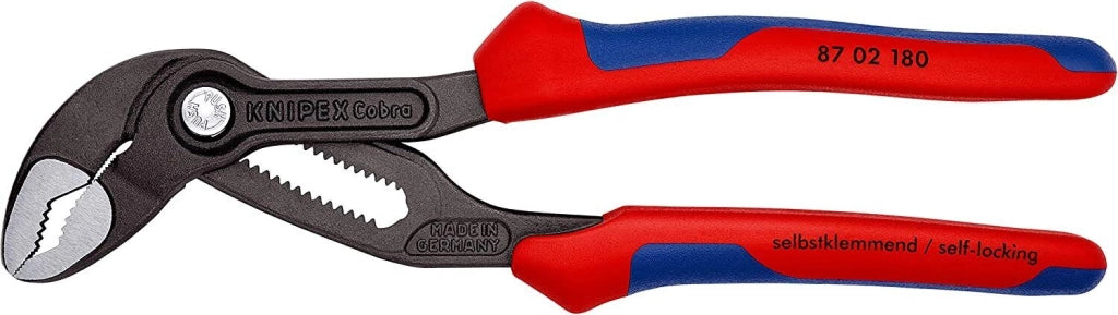 Knipex 87 02 180 Cobra Pinze per giunti scorrevoli 18 posizioni 180 mm colore Blu Rosso