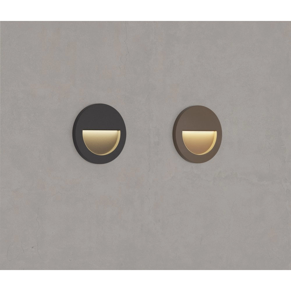 Beneito & Faure - Luce da incasso segnapasso LED Mis R Wall 3W - Segnapasso da parete rotondo IP65 Switch 2700K/3200K/4000K - Bianco
