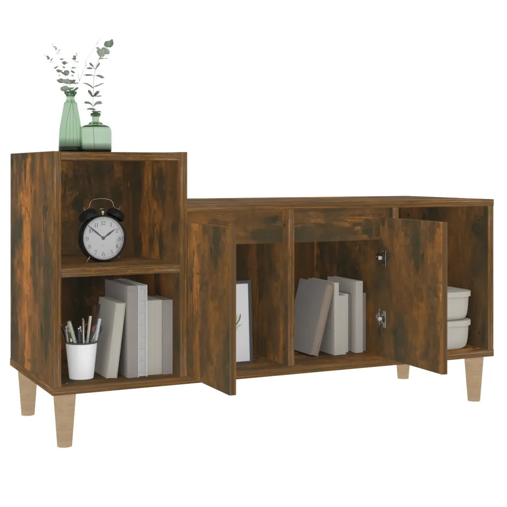 Mobile TV Rovere Fumo 100x35x55 cm in Legno Multistrato 821177