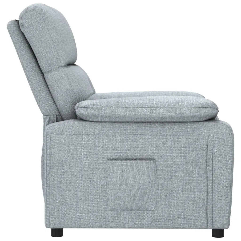 Poltrona Reclinabile in Tessuto Grigio Chiaro 348275