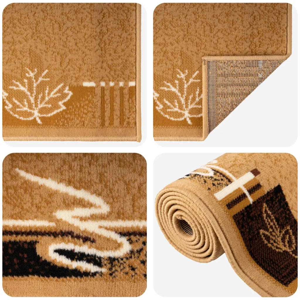 Tappeto Runner FLORNES Tessuto Ocra 100 x 150 cm PP 7 mm 42057352