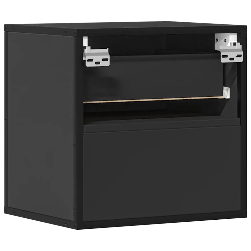 Comodini a Muro 2 pz-Set di 2 Tavolino da notte Nero 40x31x39,5 cm 600717