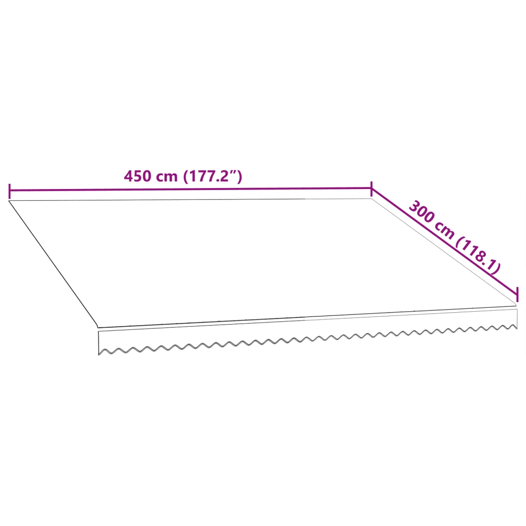 Tenda da Sole in Tela-Ricambio telo per tenda da sole Arancione e Marrone 4,5x3 m