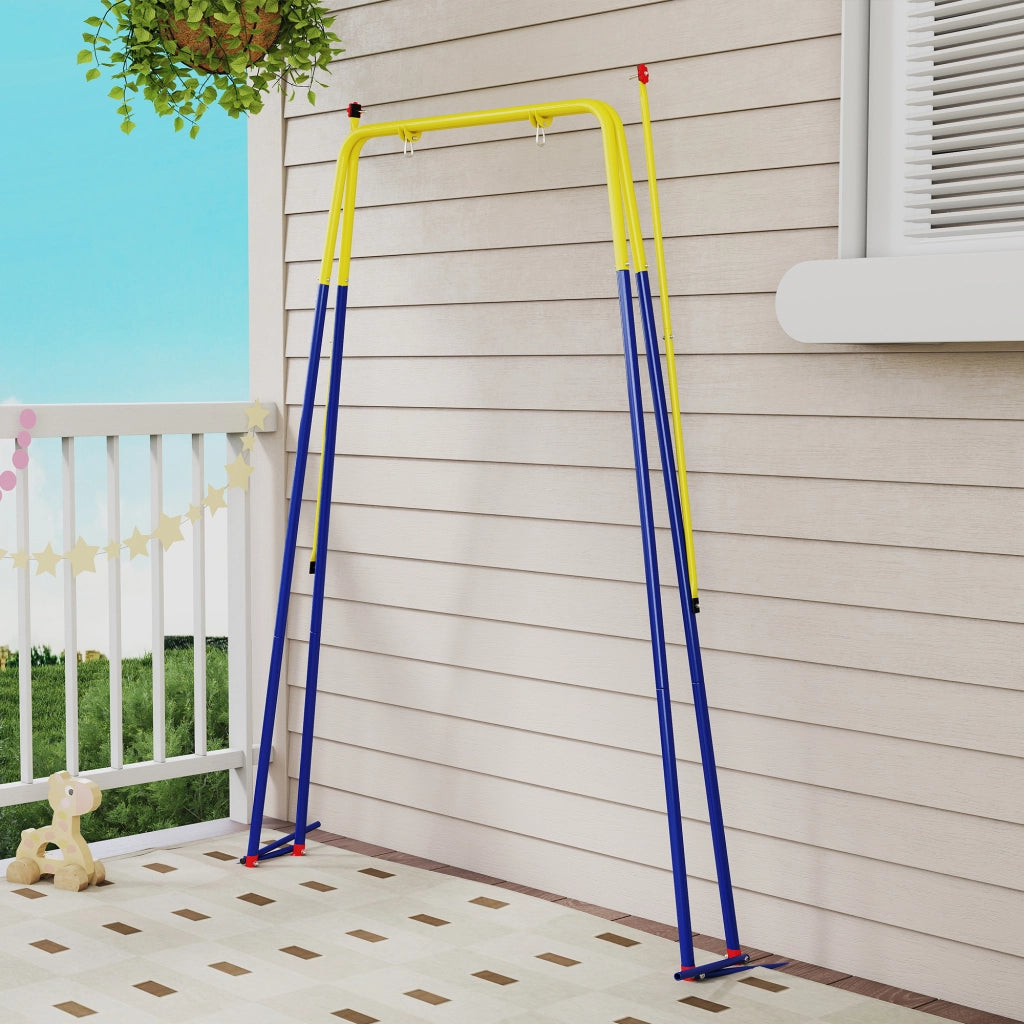 Altalena da Giardino ¨C zephmum ¨C Acciaio, Giallo e Blu, 128x155x157 cm