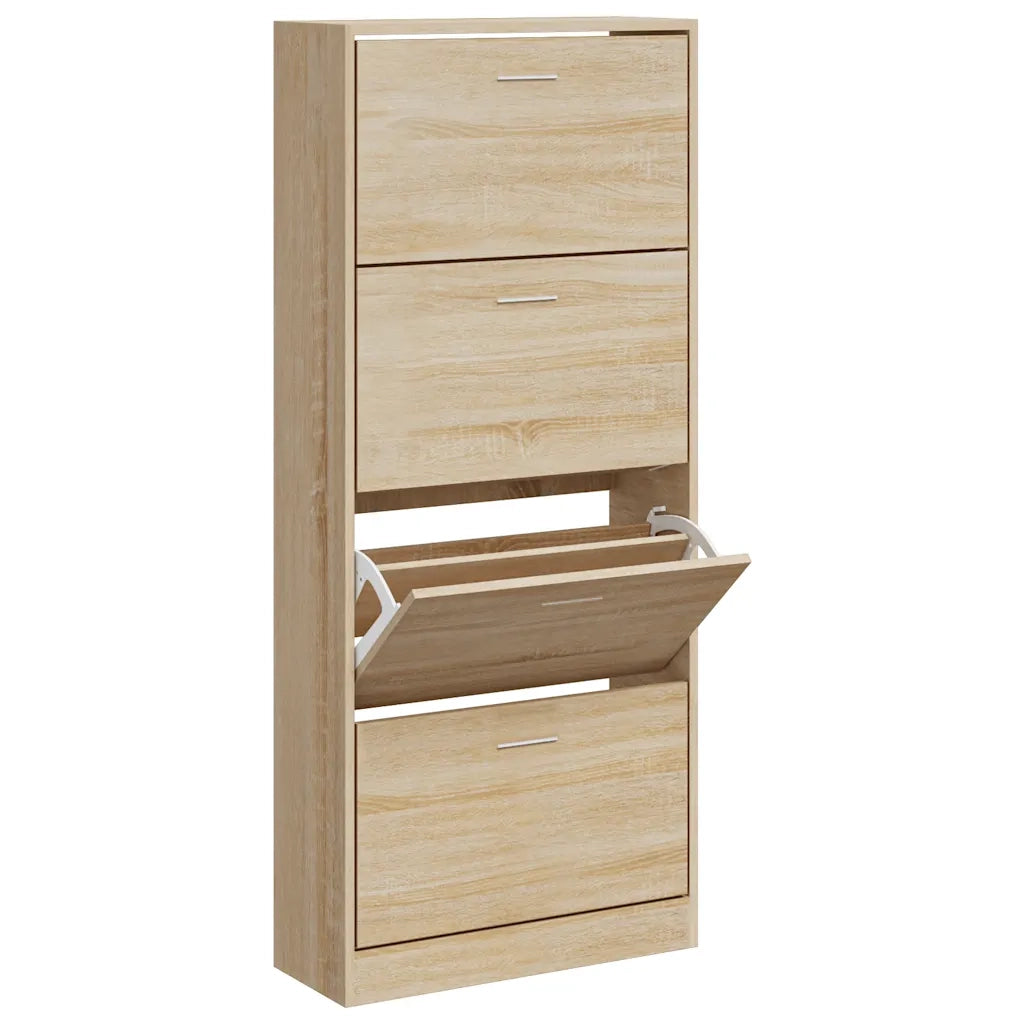 Scarpiera Rovere Sonoma 63x24x147 cm in Legno Multistrato 342543
