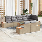 Set Divano da Giardino con cuscino 9 pcs Beige Poly Rattan 3348116
