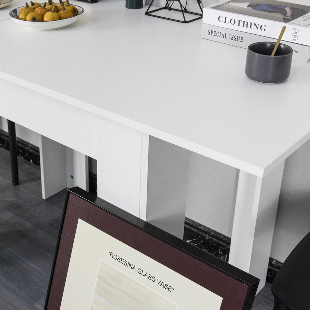 Tavolo Allungabile Cucina Sala Pranzo  da 90 a 120 x60x78cm Bianco Estensibile