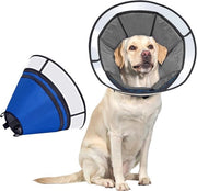 Cinturino per cani, morbido e regolabile, collo protettivo, prevenzione di morsi e incontinenze, cane respirante, protezione contro le incontinenze Elizabethiana per cani, blu, M
