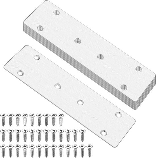 Connectori a piatti premium - 10 pezzi, piatti di connessione in acciaio inossidabile per legno
