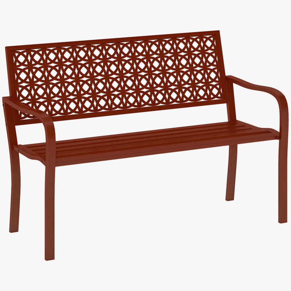 Panchina da giardino ¨C zephmum ¨C acciaio rosso per 2 persone