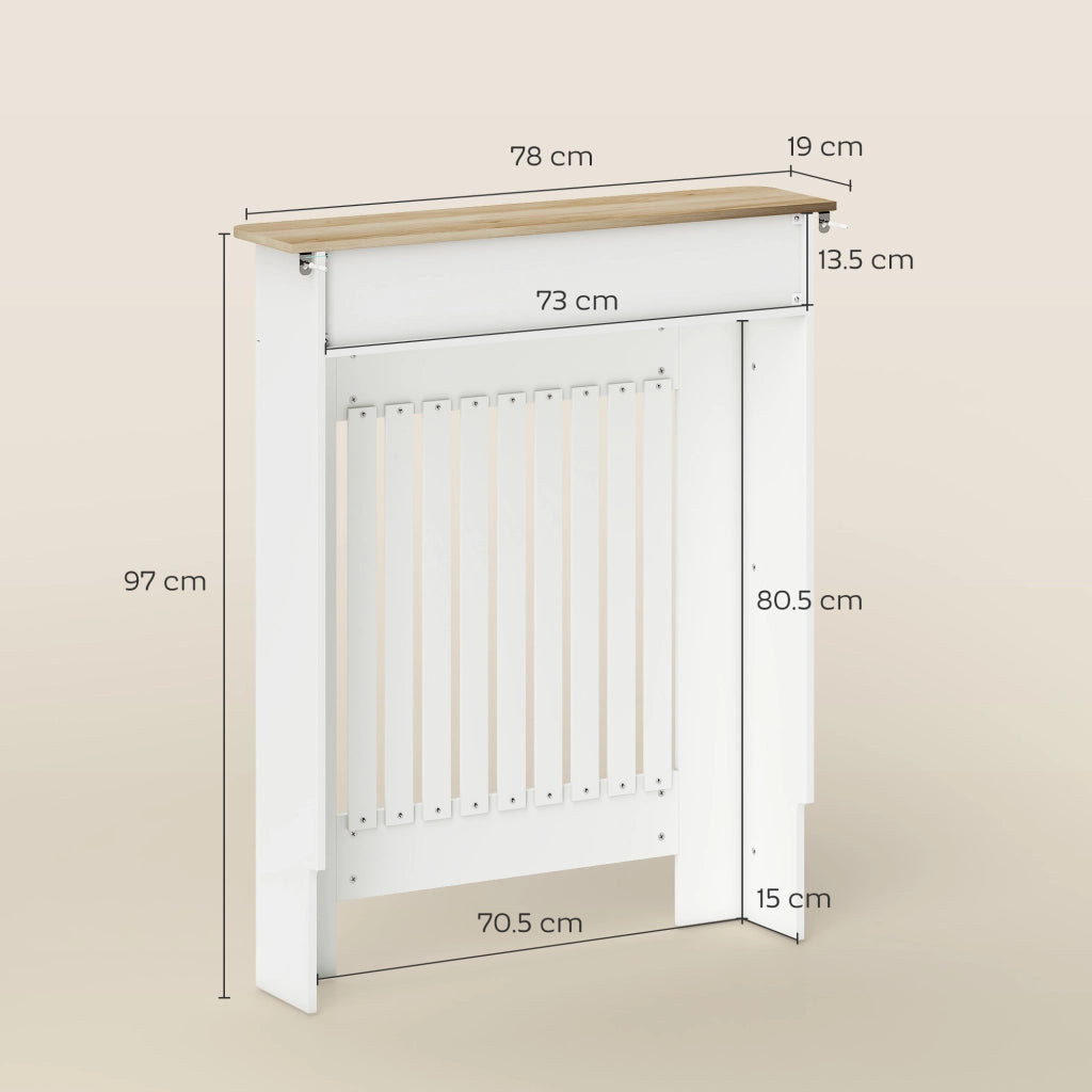 Copritermosifone con Cassetto in Legno ¨C Minimal ¨C Bianco 78x19x97