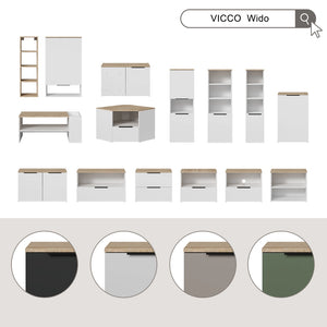 Vicco Cassettiera Bianco/Sonoma 40 x 50 cm con porta