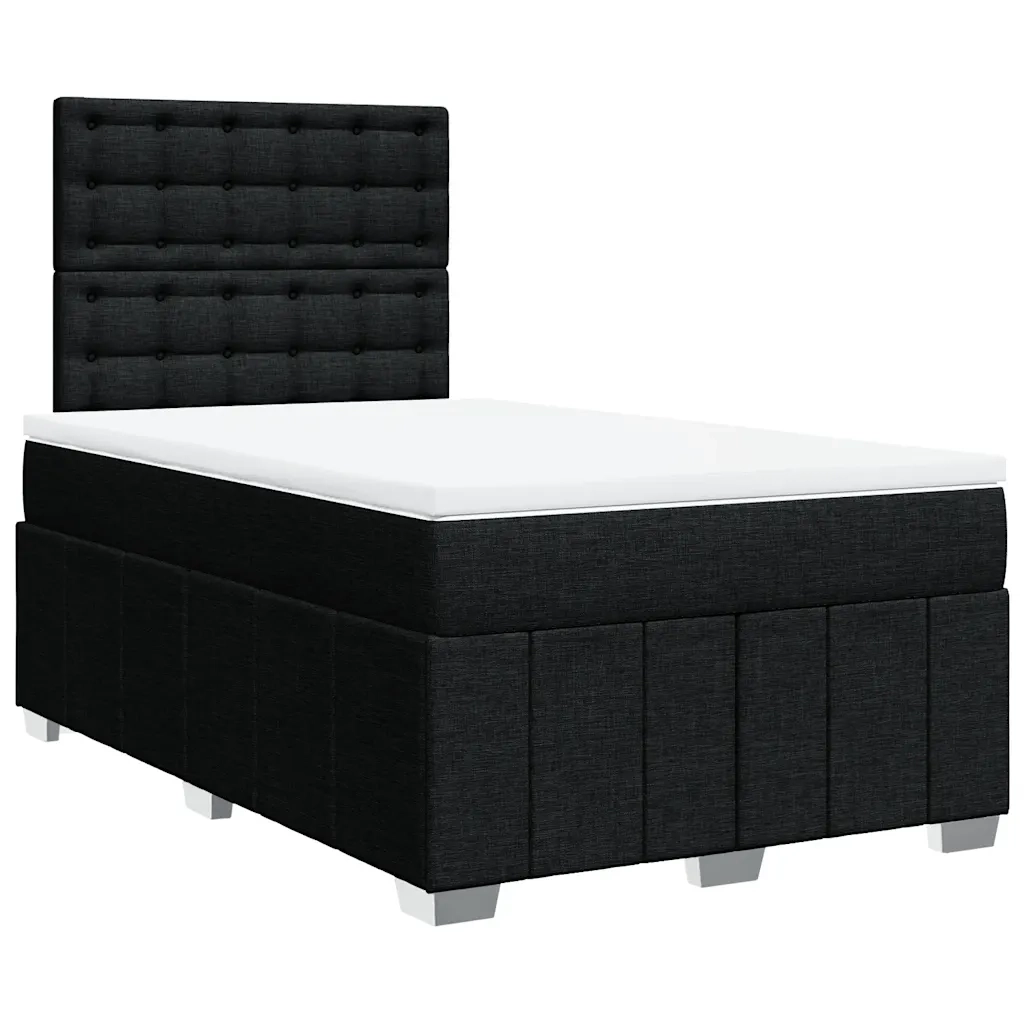 Giroletto a Molle con Materasso Nero 120x190 cm in Tessuto