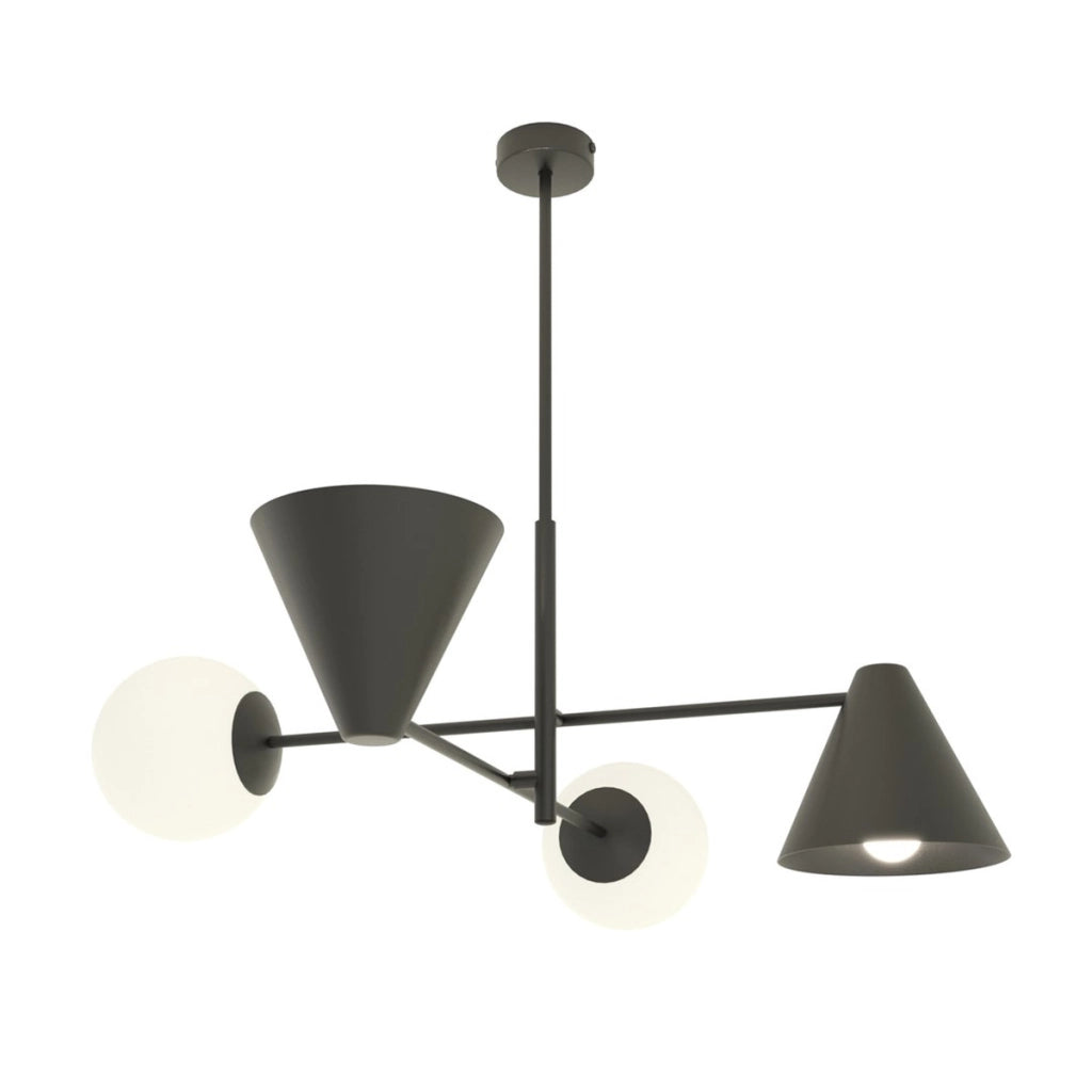 Lampada a sospensione HERMES in acciaio nero opaco