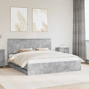 Struttura del letto con cassetto Grigio cemento 180 x 200 cm