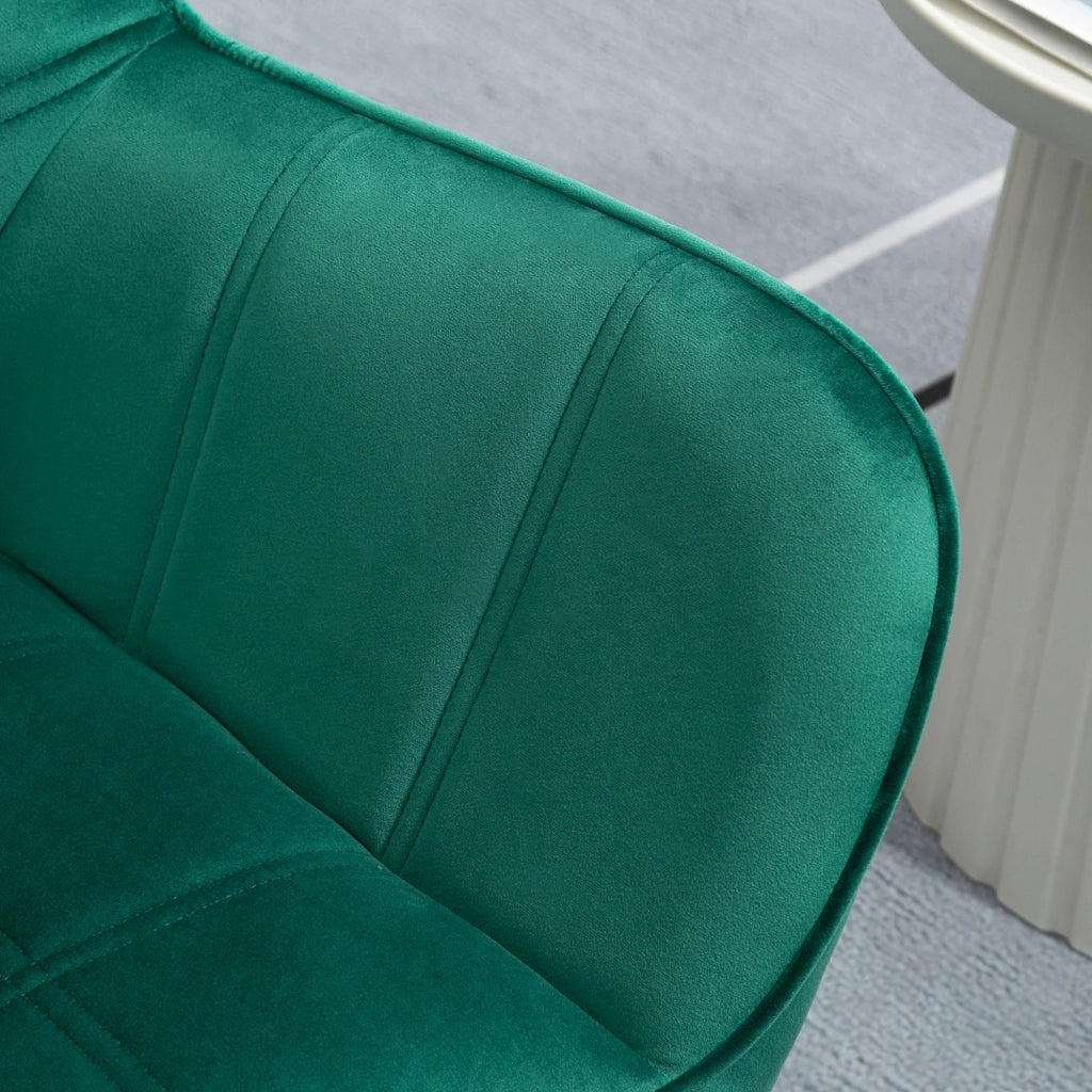 Poltrona in Velluto e Legno ¨C Zephmum ¨C Verde 67x61.5x71