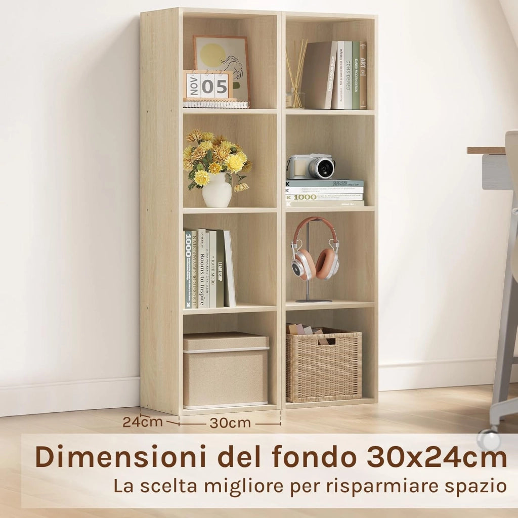Libreria Mensola a 4 Cubi Scaffale da Esposizione Porta Libri per Casa Ufficio SK003hei4
