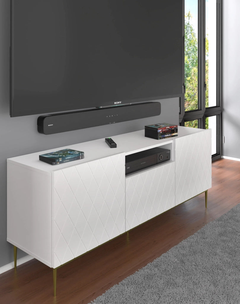 COLLEZIONE MOBILI DIUNA RTV2D1K 145 BIANCO OPACO NERO MONTATURA