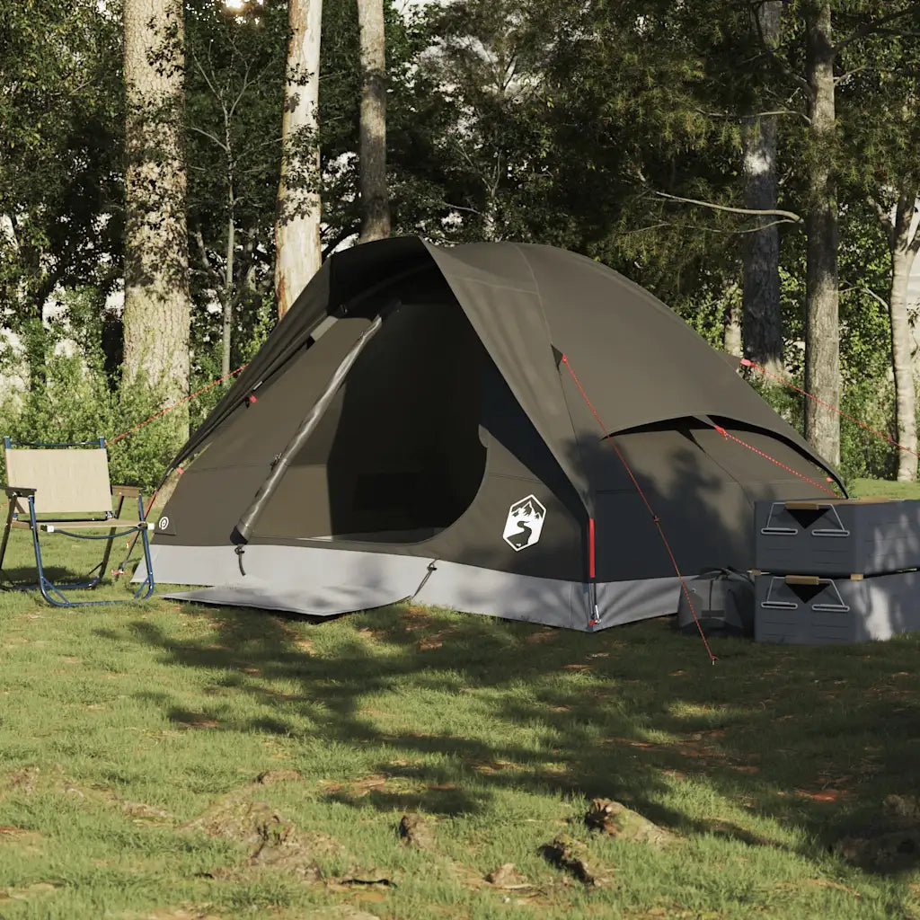 Tenda da Campeggio a Cupola per 2 Persone Marrone Impermeabile