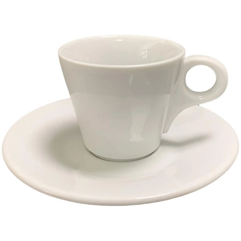 Set 6 Tazze Tazzine Caffè in Ceramica Bianche Laura con Piattini Beta