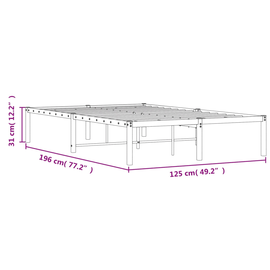 Letto matrimoniale | Letto per adulti | Giroletto in Metallo Nero 120x190 cm