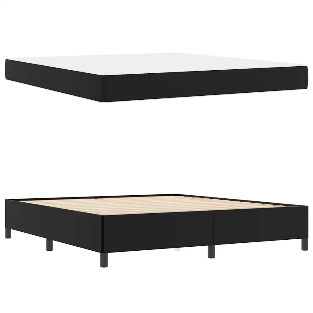 vidaXL Struttura letto con materasso Nero 180 x 200 cm Pelle sintetica
