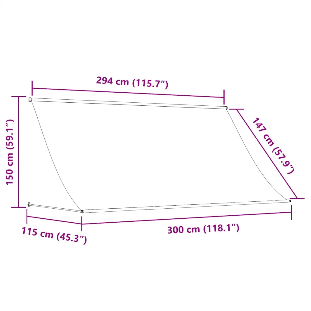 Tenda da Sole Retrattile-Tenda parasole per Patio 300x150 cm Arancione e Marrone 874598