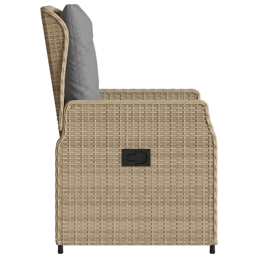 Sedie da Giardino Reclinabili 2 pz | Sedie da Esterno Beige Polyrattan