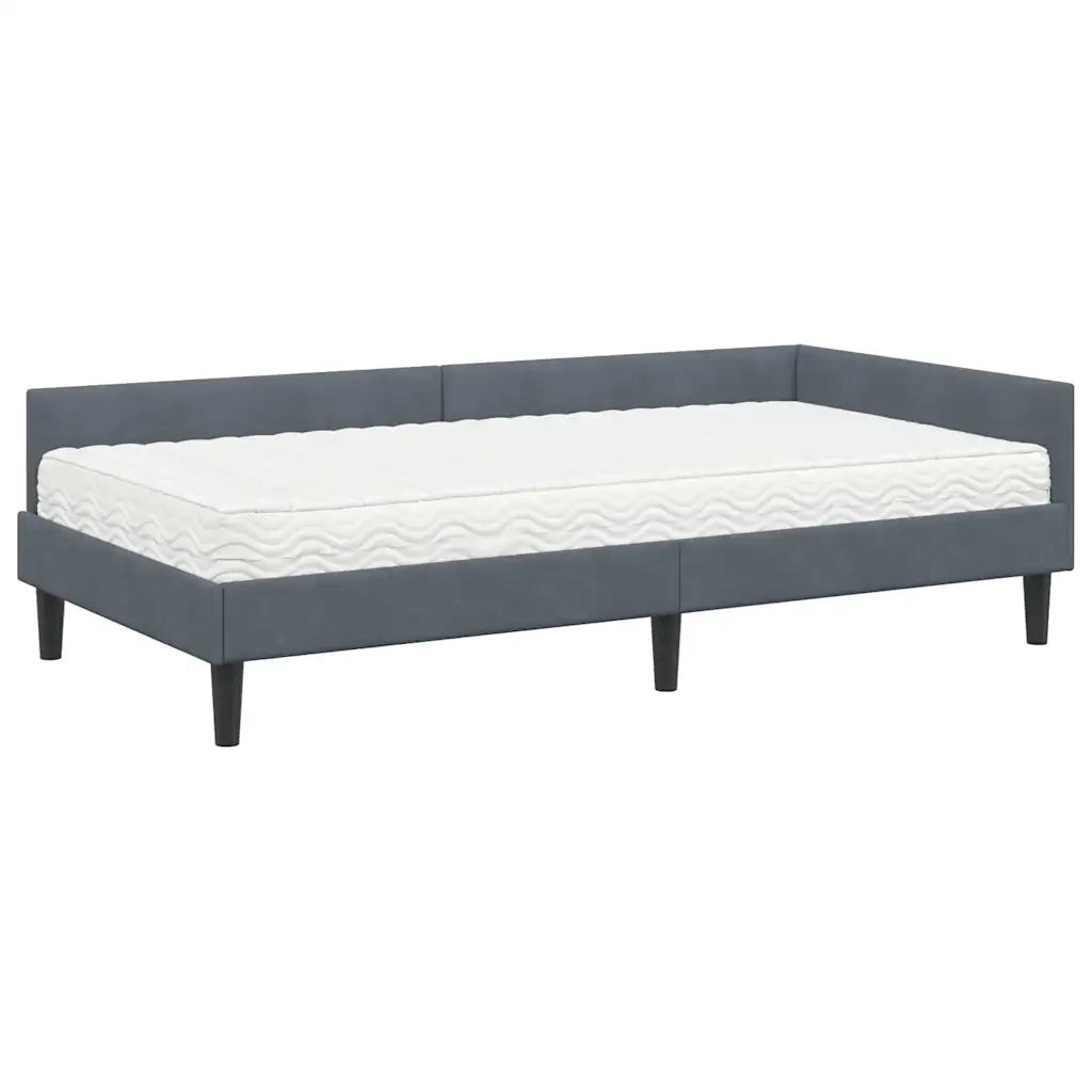 Struttura Letto Angolare con Materasso 2 pcs Grigio Velluto 3393687