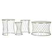 Set di Tavolini VKH571, Argento, Metallo, 70x70x45 cm