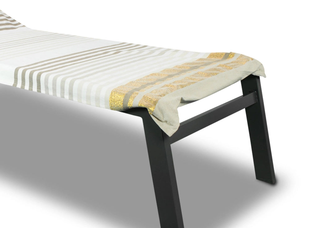 Telo Mare Lettino Spiaggia Piscina Con Cuscino E Tasche Modello Gold - Telo Mare - Sabbia