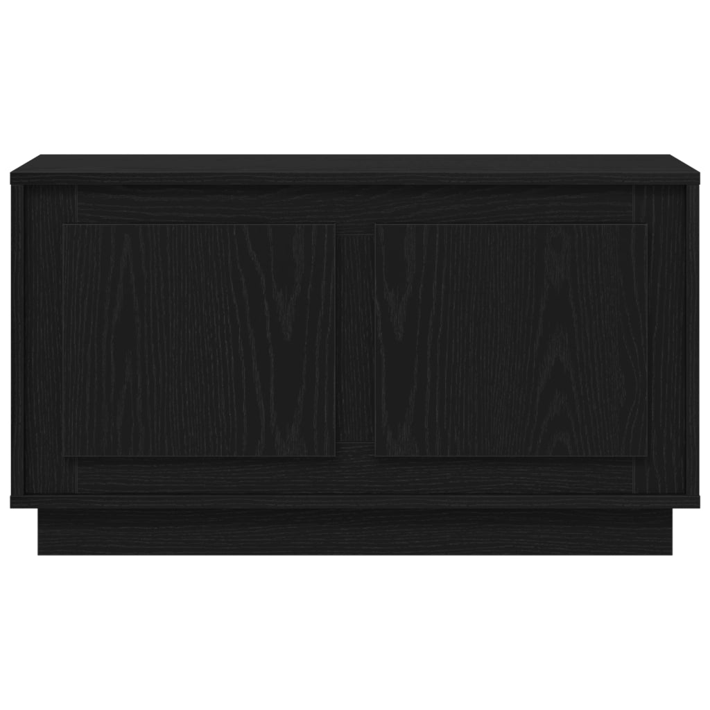 Mobile TV  Nero Rovere 80x35x45 cm Legno Ingegnerizzato
