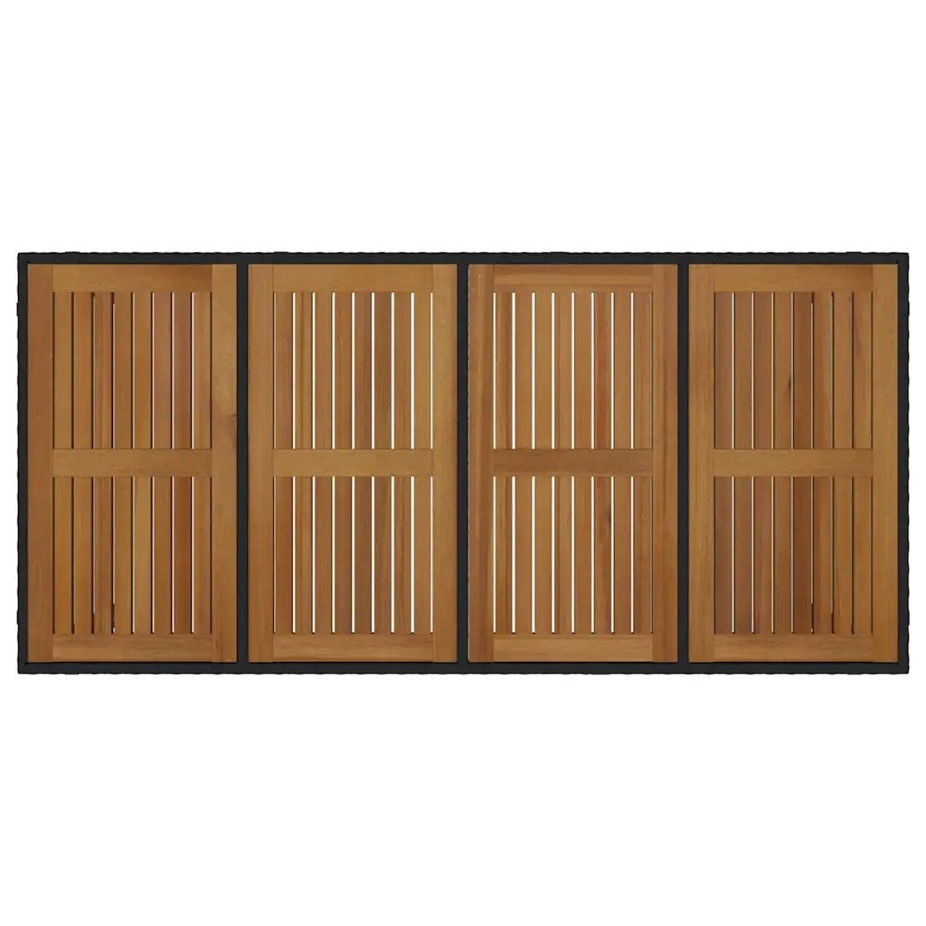 Set da Pranzo per Giardino 9 pcs Nero polyrattan 3365412
